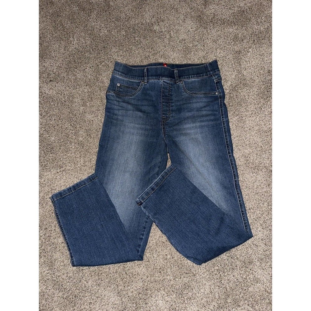 Spanx Womens Large Jeans Jeggings Regular Fit Pull On High Rise Blue Jeans